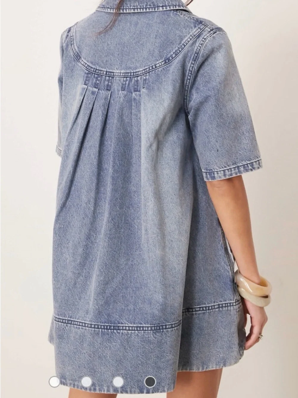 Free People Remino Denim Mini Dress in Ocean Blue - Picture 5 of 5